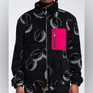 Diet Starts Monday all over fleece puffer jacket men’s small